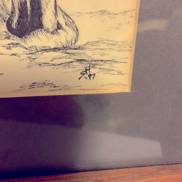 A HOUSE HIPPO FOR YOU!! An Original piece in pencil and charcoal. Pro framed - Picture 3 of 6